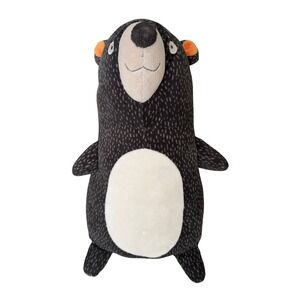 Pillowfort Bear Throw Pillow Black Speckled Plush Stuffed Animal 15"